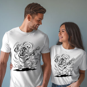 Vintage-Skelett spielt Gitarre T-Shirt