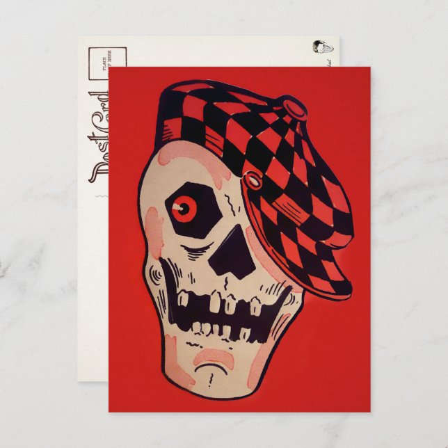 Vintage Skelettdekoration Postkarte (Vorne/Hinten)