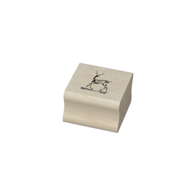 Vintage Skelettfische Briefmarke, gotische Hirschf Gummistempel (Stempel)