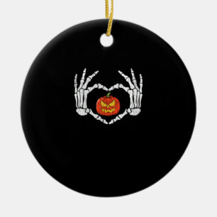 Vintage Skeletthandschuhe Herbstsonne Keramik Ornament