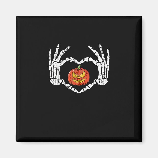 Vintage Skeletthandschuhe Herbstsonne Magnet (Vorne)