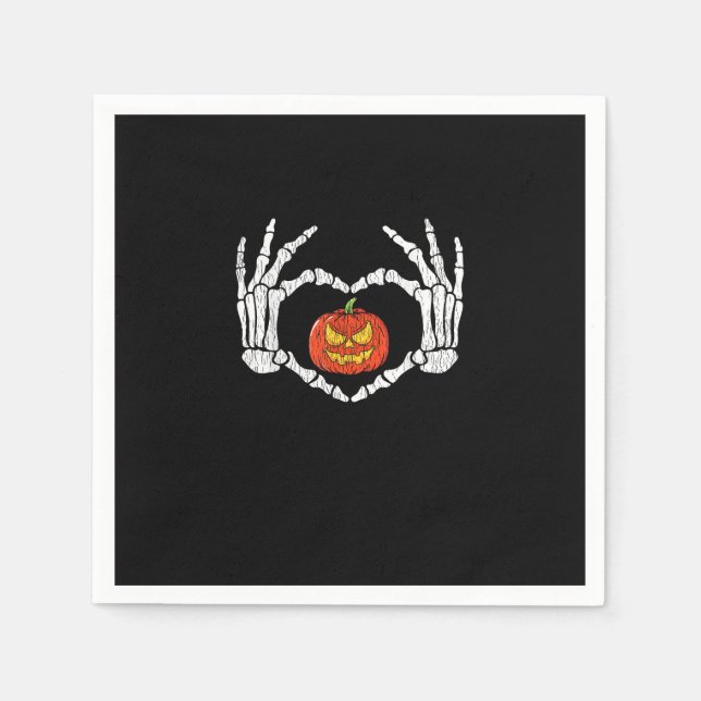 Vintage Skeletthandschuhe Herbstsonne Serviette (Vorderseite)