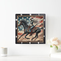 Vintage-Skelettreiter auf Pferd mit amerikanischer