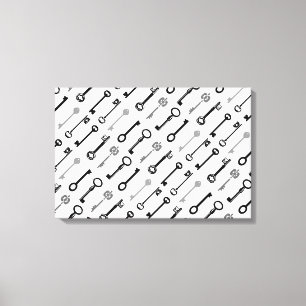 Vintage Skeletttasten auf der Leinwand