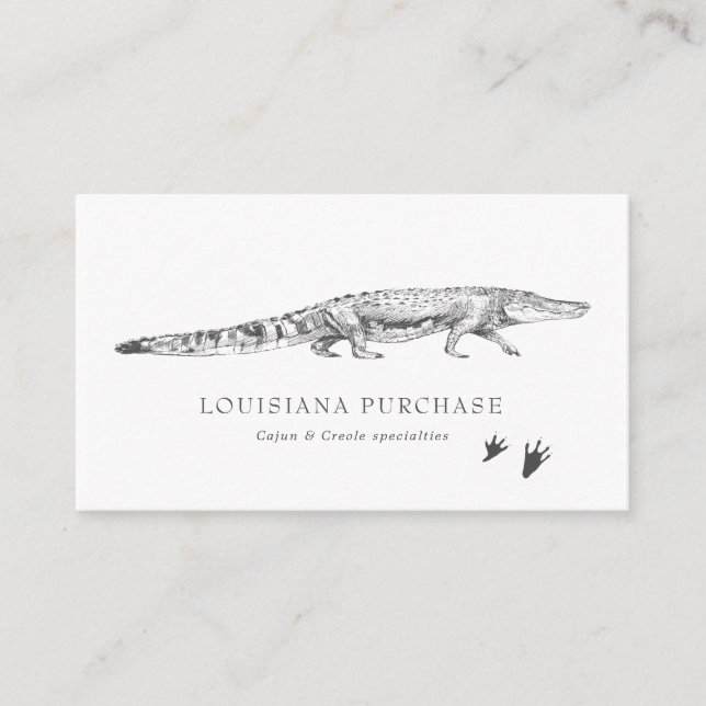 Vintage Sketch-Alligator-Visitenkarte Visitenkarte (Vorderseite)