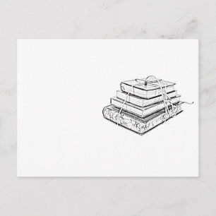 Vintage Sketch-Illustration von gebündelten Bücher Postkarte