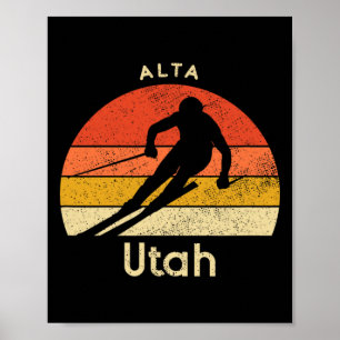 Vintage-Ski Alta Utah Berg Poster