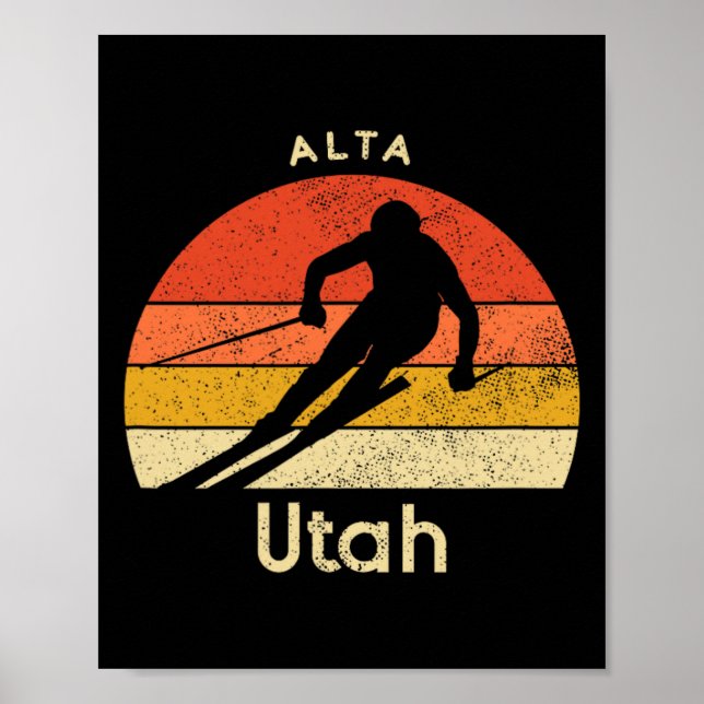 Vintage-Ski Alta Utah Berg Poster (Vorne)