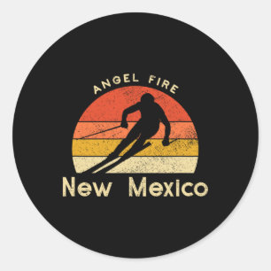 Vintage-Ski Angel Fire New Mexico Berg Runder Aufkleber