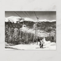 Vintage-Ski-Bild, Skilift