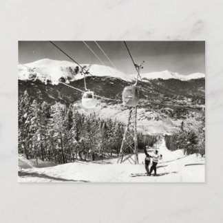 Vintage-Ski-Bild, Skilift Postkarte
