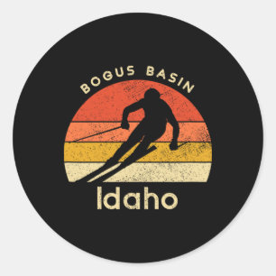 Vintage-Ski Bogus Sin Idaho Berg Runder Aufkleber