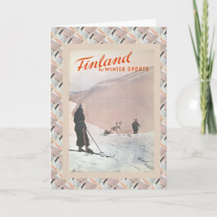 Vintage Ski, Finland for Winter Sports Karte