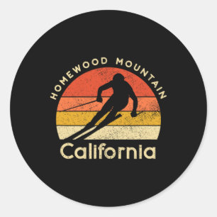 Vintage-Ski Homewood Mountain Kalifornien Runder Aufkleber