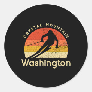 Vintage-Ski-Kristall Berg Washington Mountain Runder Aufkleber