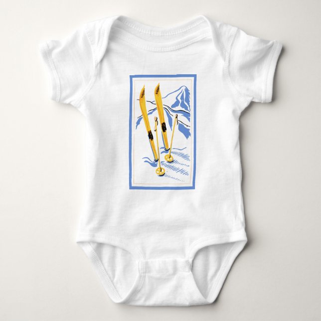 Vintage Ski-Kunst Baby Strampler (Vorderseite)