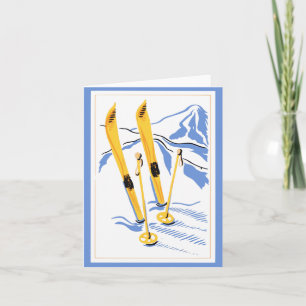 Vintage Ski-Kunst Karte