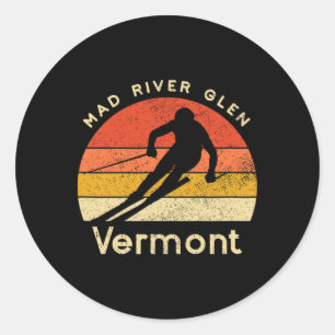 Vintage-Ski Mad River Glen Vermont Berg Runder Aufkleber