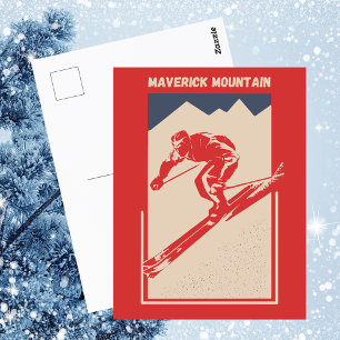 Vintage-Ski Montana Resort Maverick Mountain Postkarte