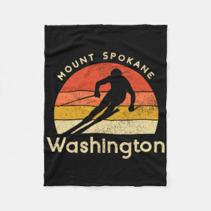 Vintage Ski Mount Spokane Washington Berg Fleecedecke
