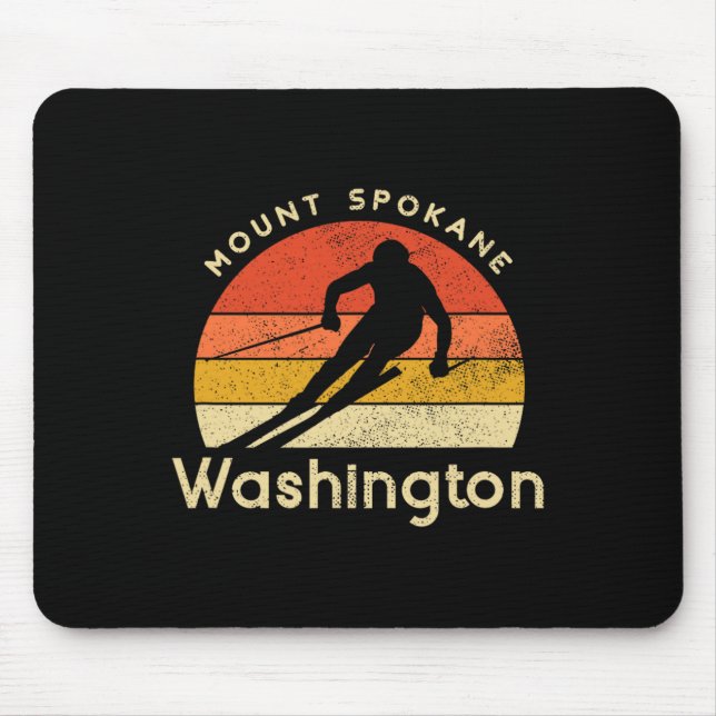 Vintage-Ski Mount Spokane Washington Berg  Mousepad (Vorne)