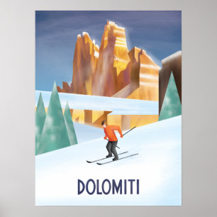 Vintage-Ski-Plakat Trentino Alto Adige Poster