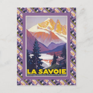 Vintage Ski Poster,  France, La Savoie, Postkarte