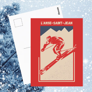 Vintage-Ski-Quebec-Resort L'Anse-Saint-Jean Postkarte