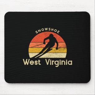 Vintage-Ski-Schneeschuh West-Virginia-Berg Mousepad