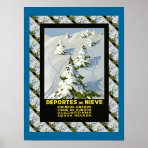 Vintage Ski Schneesport, Picos di Europa Poster