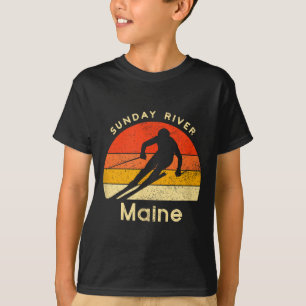 Vintage-Ski Sonntag Fluss Maine Berg T-Shirt