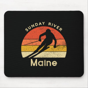 Vintage Ski Sunday River Maine Berg  Mousepad