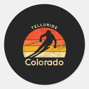 Vintage-Ski Telluride Colorado Berg Runder Aufkleber