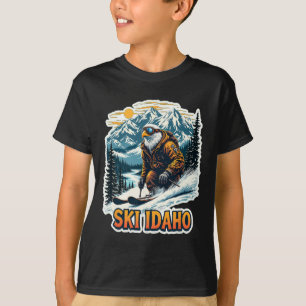 Vintage Skifahren Adler Design T-Shirt
