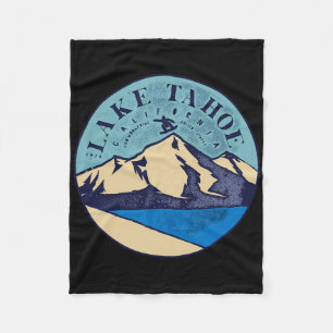 Vintage Skifahren am Lake Tahoe Schneebedeckte Ber Fleecedecke