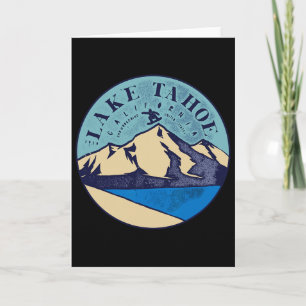 Vintage Skifahren am Lake Tahoe Schneebedeckte Ber Karte