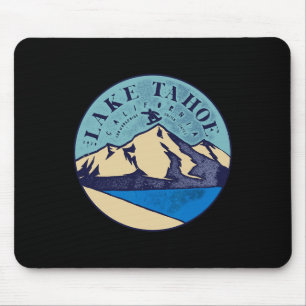 Vintage Skifahren am Lake Tahoe Schneebedeckte Ber Mousepad