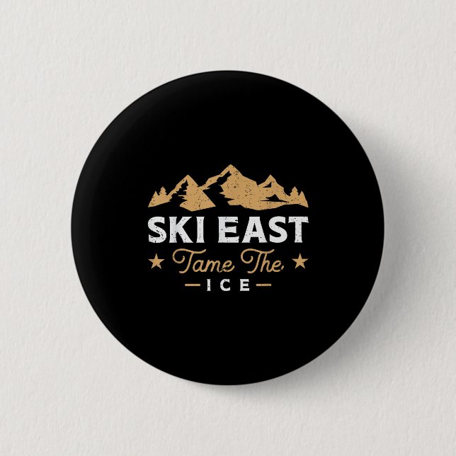 Vintage Skifahren  Button (Vorderseite)