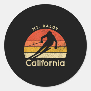 Vintage Skifahren Mt. Baldy Kalifornien Runder Aufkleber