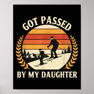 Vintage-Skifamilie wurde von meiner Tochter getret Poster