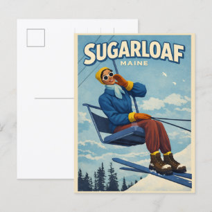 Vintage-Skigebiet New England Sugarloaf Maine Postkarte