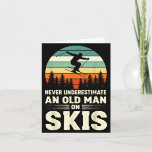 Vintage-Skihemd einen alten Mann nicht unterschätz Karte
