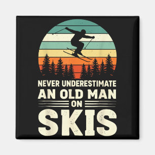 Vintage-Skilift-Shirt unterschätze einen alten Man Magnet