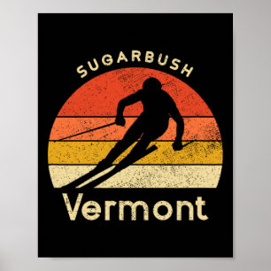 Vintage Skilift Sugarbush Vermont Mountain  Poster