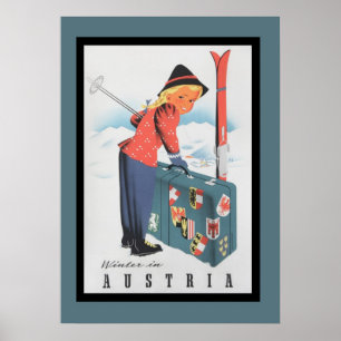 Vintage-Skiplakat aus Österreich Poster