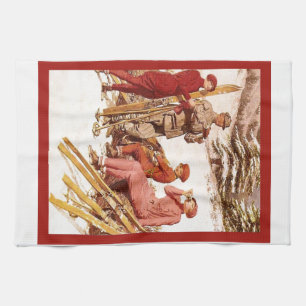 Vintage-Skiplakat, Mode auf der Piste Handtuch