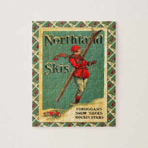 Vintage-Skiplakat, Northland-Skier Puzzle