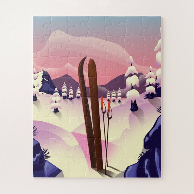 Vintage-Skiplakat Puzzle (Vertikal)
