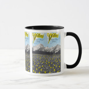 Vintage-Skiplakat, Ski Villars Tasse