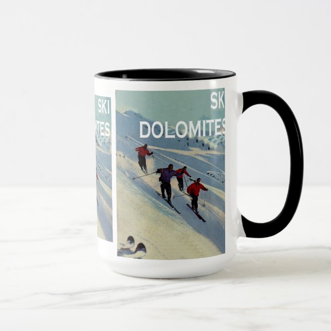 Vintage Skiplakate, Ski-Dolomit Tasse (Rechts)